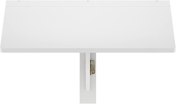 Furinno Hermite White Folding Table, Wall Mount Floating Table, 23.6 x 30.4 x 17.3, Easy Assembly, for Living Room, Office, Bedroom, Apartment, Plain White
