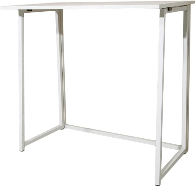 Folding Desk, Simple Assembly Computer Table, Simple Collapsible Space-Saving Home Office Desk for Small Room, Office, Bedroom, Living Room, Game Room, Study Table, Laptop Desk White