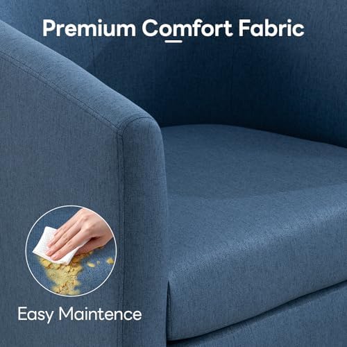 Accent Barrel Chairs Set of 2, Living Room Chairs with Armrest, Blue