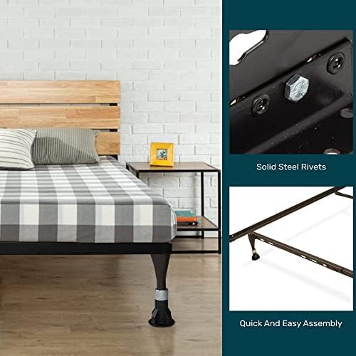 Greaton, Advanced Steel Bed Frame with Extension Glide | Re-Rolled Rail Steel Provides Strength and Durability, Double Riveted Steel Legs, Canoe Clips to Secure Cross Arms, Fits Twin