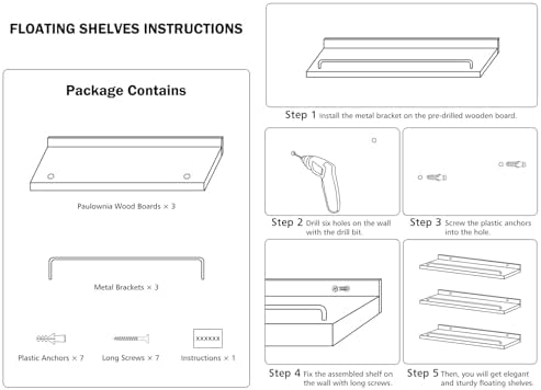 RYOFOBETTO Floating Shelves for Wall Decor, Grey and Gold Shelves for Bathroom, Living Room, Bedroom, Picture Frames, Plants, Kitchen (Set of 3)