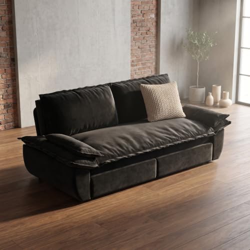 NicBex 73 Inch Sleeper Sofa, Queen Size Convertible Pull Out Couch, Black