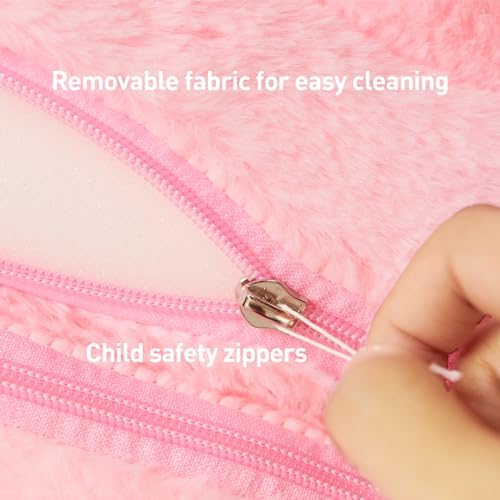 MOONBEEKI Toddler Chair Comfy, Foldable Princess Couch for Girl, Pink