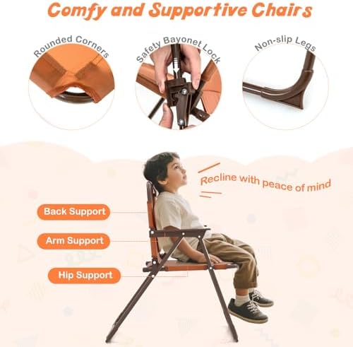 HONEY JOY Kids Picnic Table, Animal Themed Toddler Outdoor Table and Chair Set, 2 Folding Chairs & Removable Umbrella, Children Outdoor Furniture for Backyard Patio Garden (Brown Monkey)