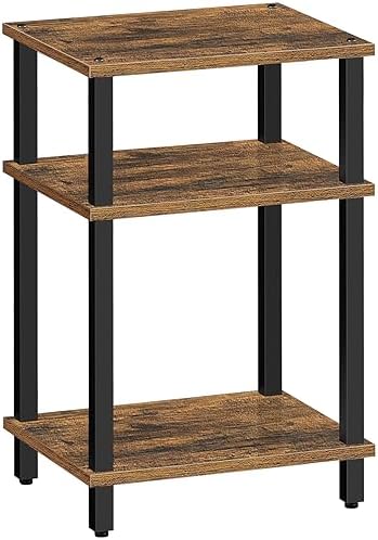 TUTOTAK Set of 2 End Table, Side Table, Nightstand, 3-Tier Storage Shelf