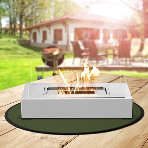 20'' Fire Pit Mat for Solo Stove Mesa/XL Tabletop Fire Pit,4-Layer Fireproof Heat Resistant Under Grill Mat,Easy-to-Clean Waterproof & Non-Slip for Table Top Protection-Green…