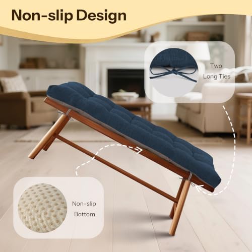 Indoor Bench Cushion for Indoor Furniture 48"x19" Navy 1 Pc