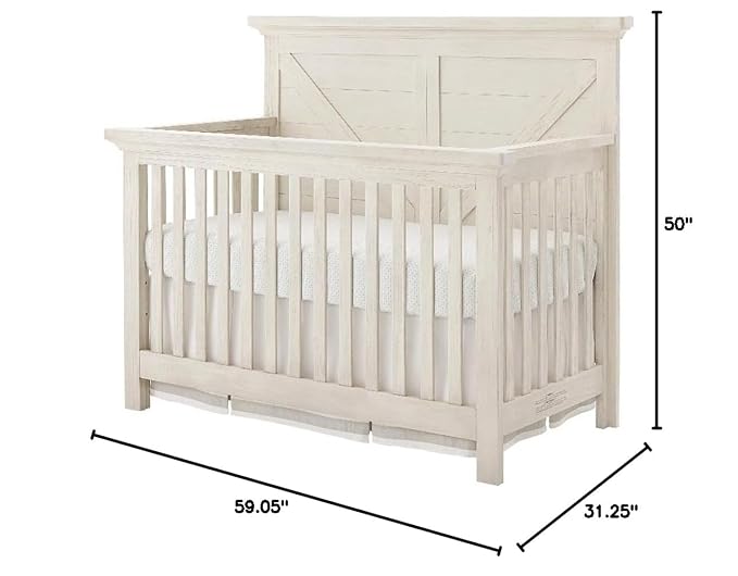 Westwood Design Westfield 4 in 1 Convertible Crib, Brushed White