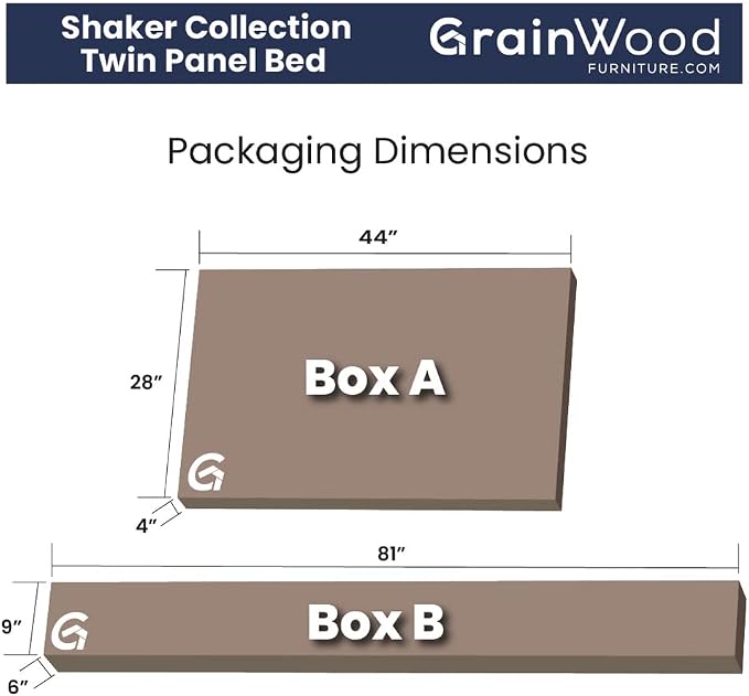 Grain Wood Furniture Shaker Solid Wood Panel Platform Bed, Twin Size, Expresso