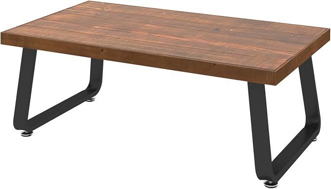 IBF Rustic Coffee Table, Industrial Solid Wooden Tea Table, Farmhouse Real Wood Center Coffee Table, Modern Minimalist Rectangle Cocktail Table, 39 in
