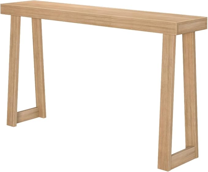 Plank+Beam Solid Wood Console Table, 56 Inch, Sofa Table, Narrow Entryway Table for Hallway, Behind The Couch, Living Room, Foyer, Easy Assembly, Blonde