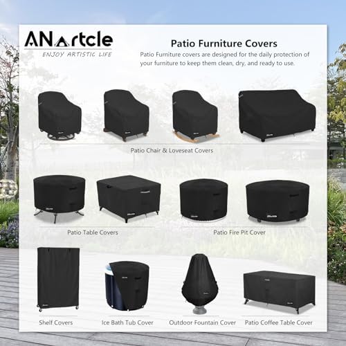 Patio Coffee Table Cover, 600D Waterproof Heavy Duty Rectangular Outdoor Table Cover,Patio Furniture Covers,48 x 28 x 16 inch,Black