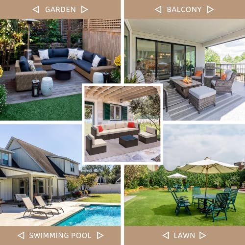 Shintenchi 7 Pieces Patio Furniture Sets Outdoor Rattan Sectional Sofa