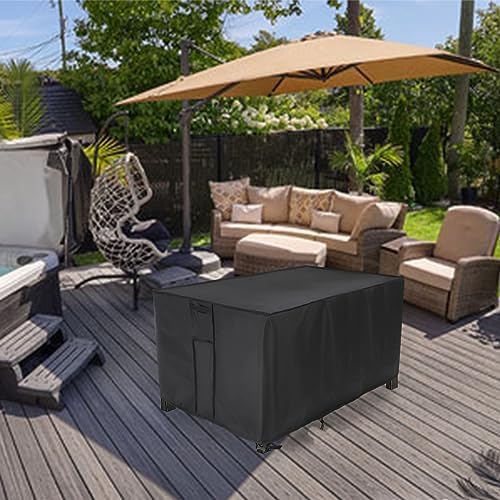 Saking Rectangular Fire Pit Cover, Waterproof Windproof Anti-UV Heavy Duty Cover for Gas Fire Table Furniture - 42 x 24 x 24 inch