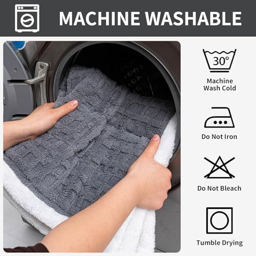 Dog Couch Cover, Couch Cover for Dogs Washable, Funny Fuzzy Plush Sofa Covers, Non Slip Dog Covers for Couches and Sofas, Sofa Pad Furniture Protector for L Shaped(Dark Grey, 27.5"x 82.7")