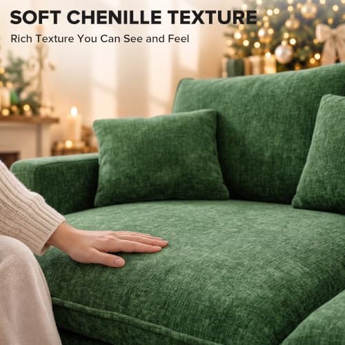 74" Cloud Loveseat with Movable Ottoman, L Shaped Modular Sectional Sofa