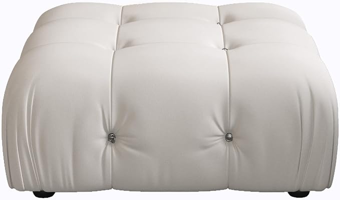 Modern Velvet Sectional Sofa, L Shape Minimalist Modular 4-Seater Sofa for Living Room Office Apartment (Ottoman/Beige)