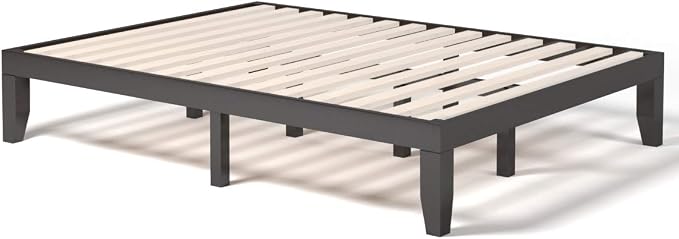 Giantex 14 Inch Queen Wood Platform Bed Frame, Minimalist Style Mattress Foundation with Solid Rubber Wood, Heavy Duty Slat Support, Without Headboard, Easy Assembly, No Box Spring Needed, Espresso