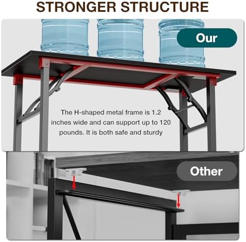 TEMI Small Computer Desk Folding Table - 43.3" Foldable Office Desk, No Assembly, Perfect for Small Spaces in Bedroom, or Apartment, Portable Mini Desk or Study Table Compact Design, Dark Oak