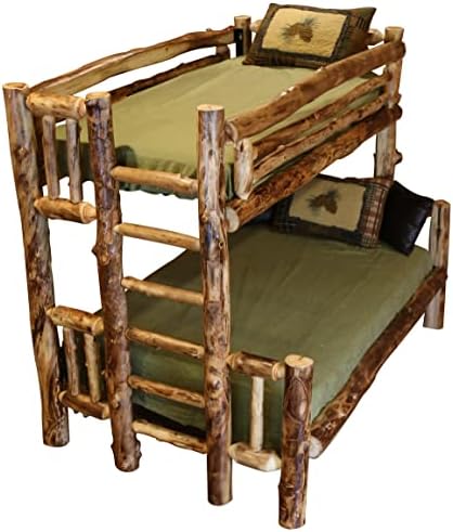 Aspen Log Queen Over Queen Bunk Bed