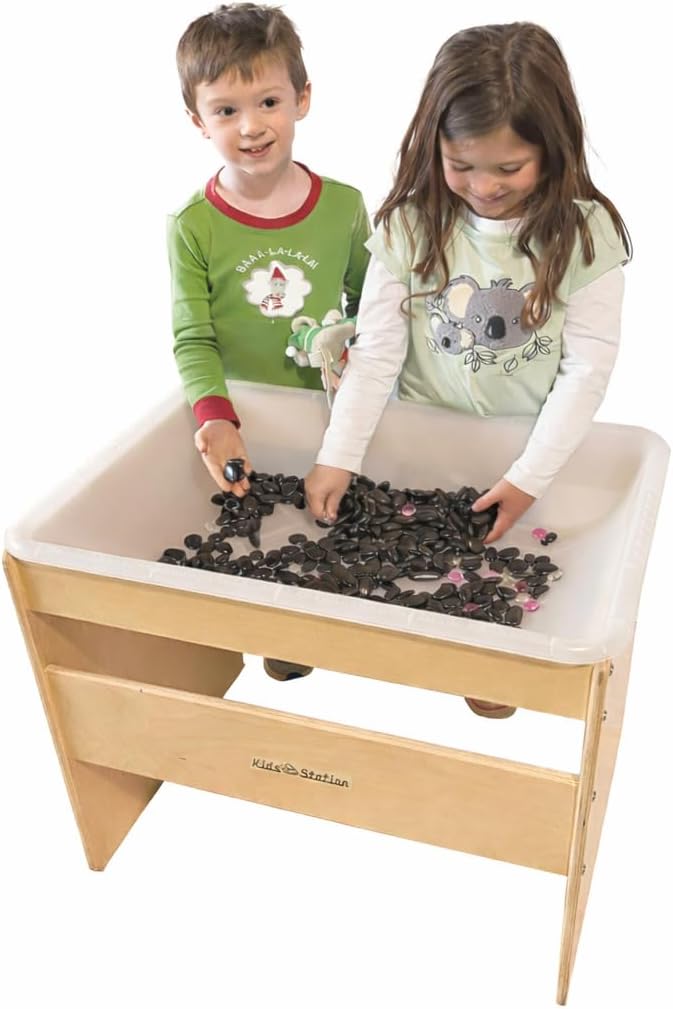 Kids' Station Pre-K Sensory Sand/Water Table with Real Birch Plywood, Ready to Assemble