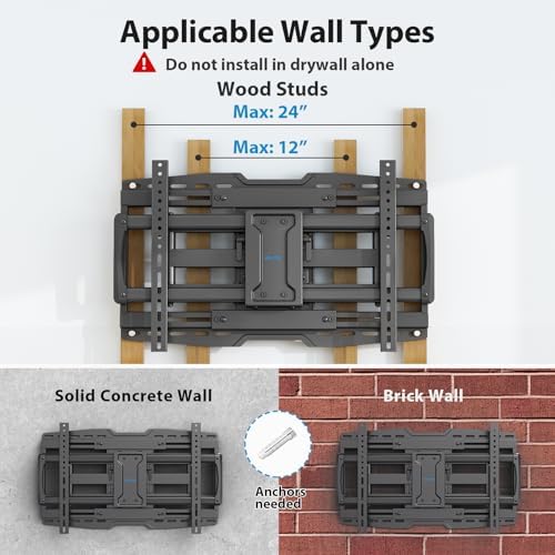 USX STAR Full Motion TV Wall Mount Sliding Stud for 70 75 85 86 90 Inch TVs