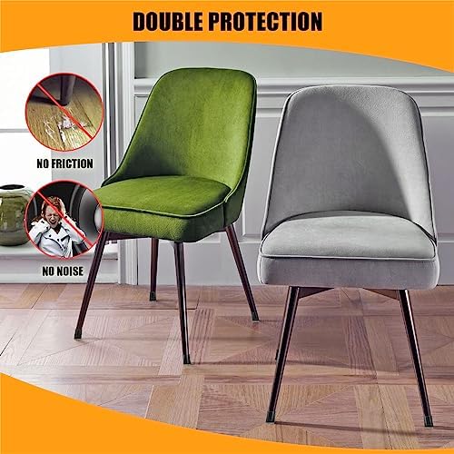 Square Chair Leg Protectors for Hardwood,(1.25 Inch Black).
