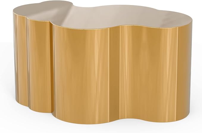 IKIFLY Modern Gold Stainless Coffee Table, Small Cloud Fashion Design Accent Table for Living Room Bedroom