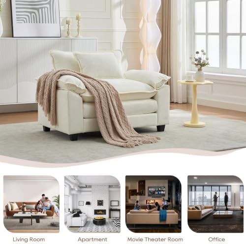 IPKIG 53" Modular Sectional Cloud Couch, Modern Single Seater Sofa