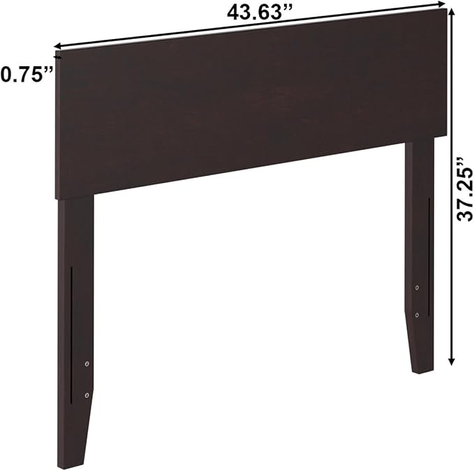 AFI, Orlando Twin Adjustable Modern Solid Wood Panel Headboard, Espresso
