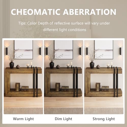 Einhomn 42.5" Console Table Behind Couch, 2-Tier Narrow Entryway Table with Storage, Wood Sofa Tables for Hallway/Entrance/Living Room/Foyer, Rustic Brown