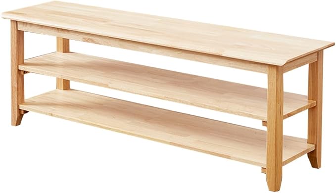 XKZG Shoe Rack Bench Wooden Shoe Storage Bench Simple Style Wood Entryway Bench (Natural,47.2")