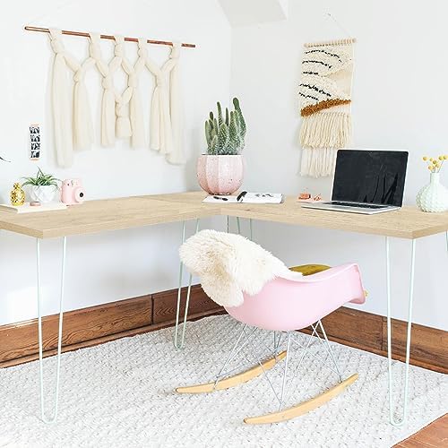 Kaboon Universal Tabletop 45"x20", Solid One-Piece Melamine Table Top, L-Desk Floating Desk DIY, Home and Office, Oak/Grey Tone