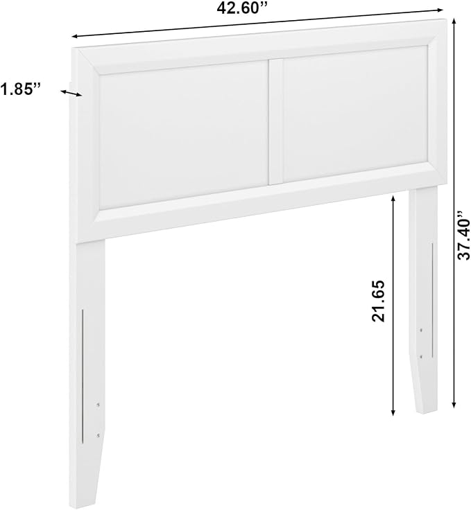 AFI, Sophia Adjustable Modern Twin Wood Headboard, White