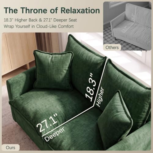 52" Loveseat Sofa, Cloud Love Seat Couches for Living Room