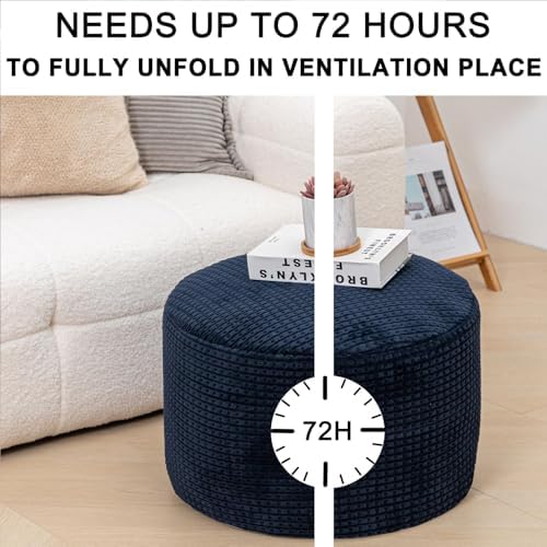 Asuprui Pouf Ottoman Foot Rest, Stuffed Round Foot Stools Ottoman,20x12 in