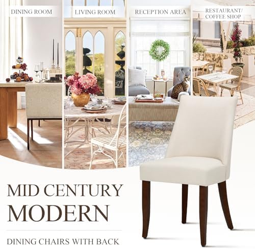 COLAMY Upholstered Modern Dining Room Chairs Set of 4, Beige