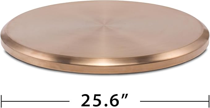TIKI Patio & Celebration Tabletop Fire Pit Cover – 25.6" Durable Stainless Steel Lid – Weather-Resistant Outdoor Fire Pit Protection – Converts Fire Pit into Table – Patio & Backyard Accessory, Gold