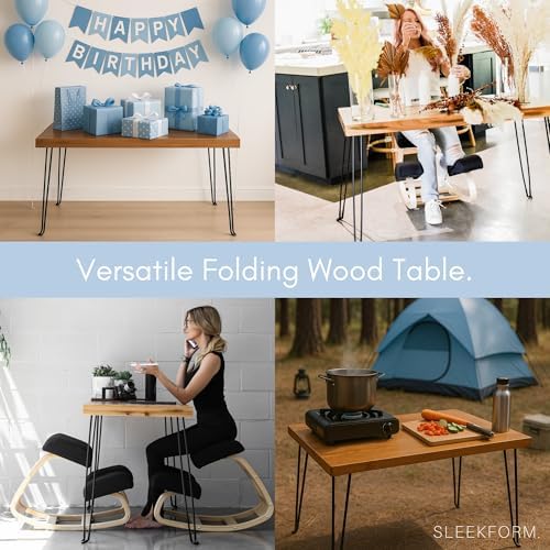 The Portland Folding Table - Lightweight Portable Wood Desk