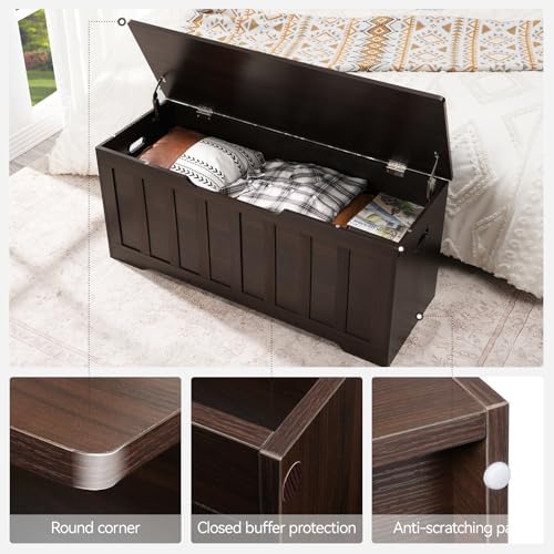 43.3" Storage Chest Extra Large, Storage Bench.(Espresso).