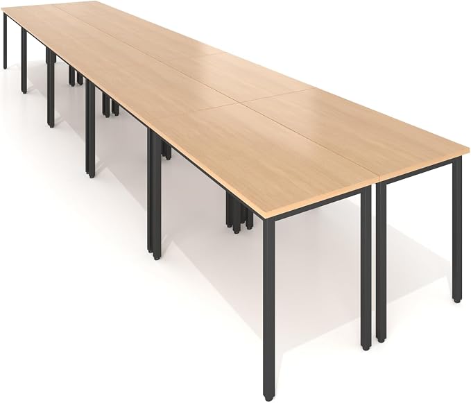 Bonzy Home Conference Tables 20ft Office Computer Desk for Meeting Room Study Writing Printer Podcast Table for 24 People Modern Natural 10PCS 236.2"x47.2"x29.5"