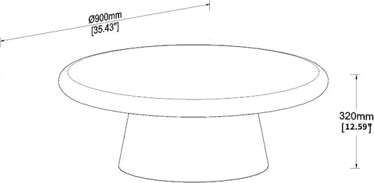 35.43" Faux Marble Round Coffee Table, Modern Pedestal Coffee Table with Base, Stone Circle Drum Minimalist Center Sofa Side End Table for Living Room Apartment Office, Mars Pattern