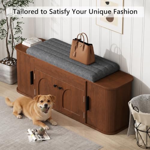 Entryway Shoe Storage Bench with Cushion, Lift Top Storage Cabinet