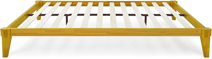 Bme Chalipa 14” Solid Wood Bed Frames - Wood Platform Bed Frame - Japanese Joinery Bed Frame - Wood Slat Support - Bed Without Box Spring - Easy Assembly - Minimalist & Modern Style, Natural - Full