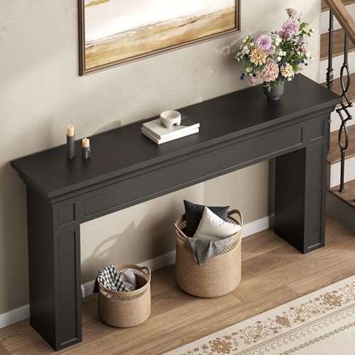 Loomie 63" Long Console Tables for Entryway, Black Entry Accent Table