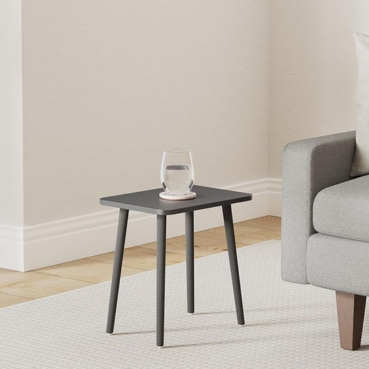 FORAOFUR Side Table, Modern Accent End Table with Wooden Legs, Easy to Assemble Mini Living Room Table for Sofa Bedroom, Minimalist Black Furniture for Small Apartments and Limited Spaces | Minimalist black wood legs, fits sofa/bedroom/living, compact,...