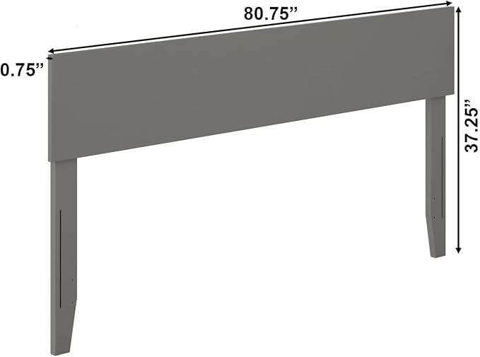 AFI, Orlando King Adjustable Modern Solid Wood Panel Headboard, Grey