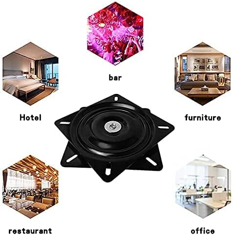 MySit 2 PCS 6.25" Heavy Duty Bar Stool Swivel Plate Replacement, Square Swivel Mechanism for Recliner Chair or Furniture - Ball Bearing Swivel Boat Seat