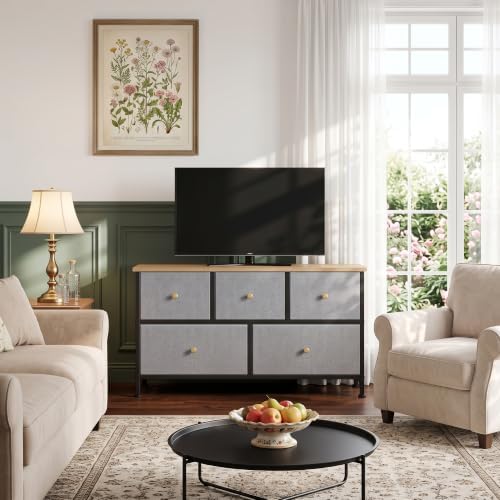 5 Drawer Dresser for Bedroom, Fabric Storage Drawer Unit