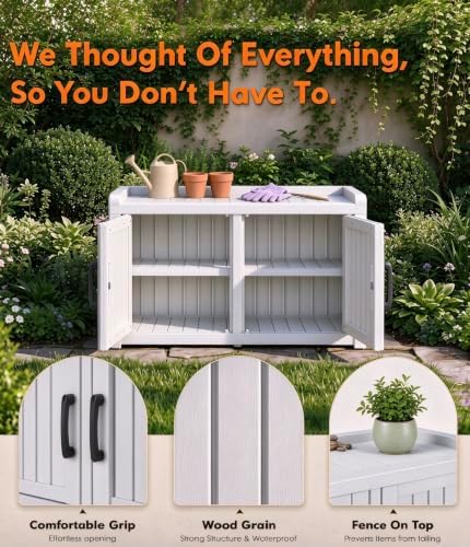Outdoor Shoe Bench Waterproof UV-Resistant,Indoor & Outdoor Use